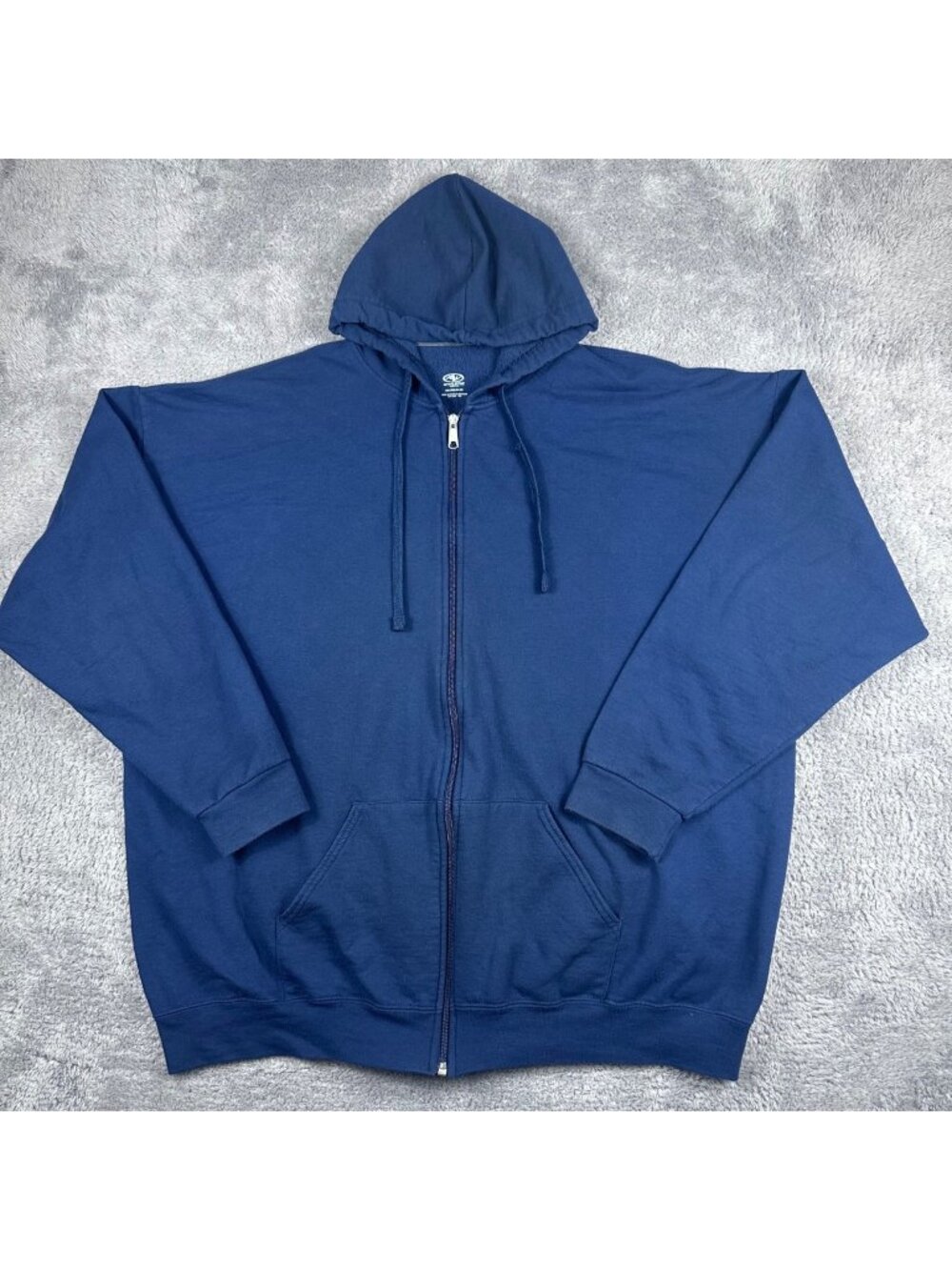 Athletic Works Mens 3XL Blue Full-Zip Hoodie Sweatshirt With Drawstrings & Pocke